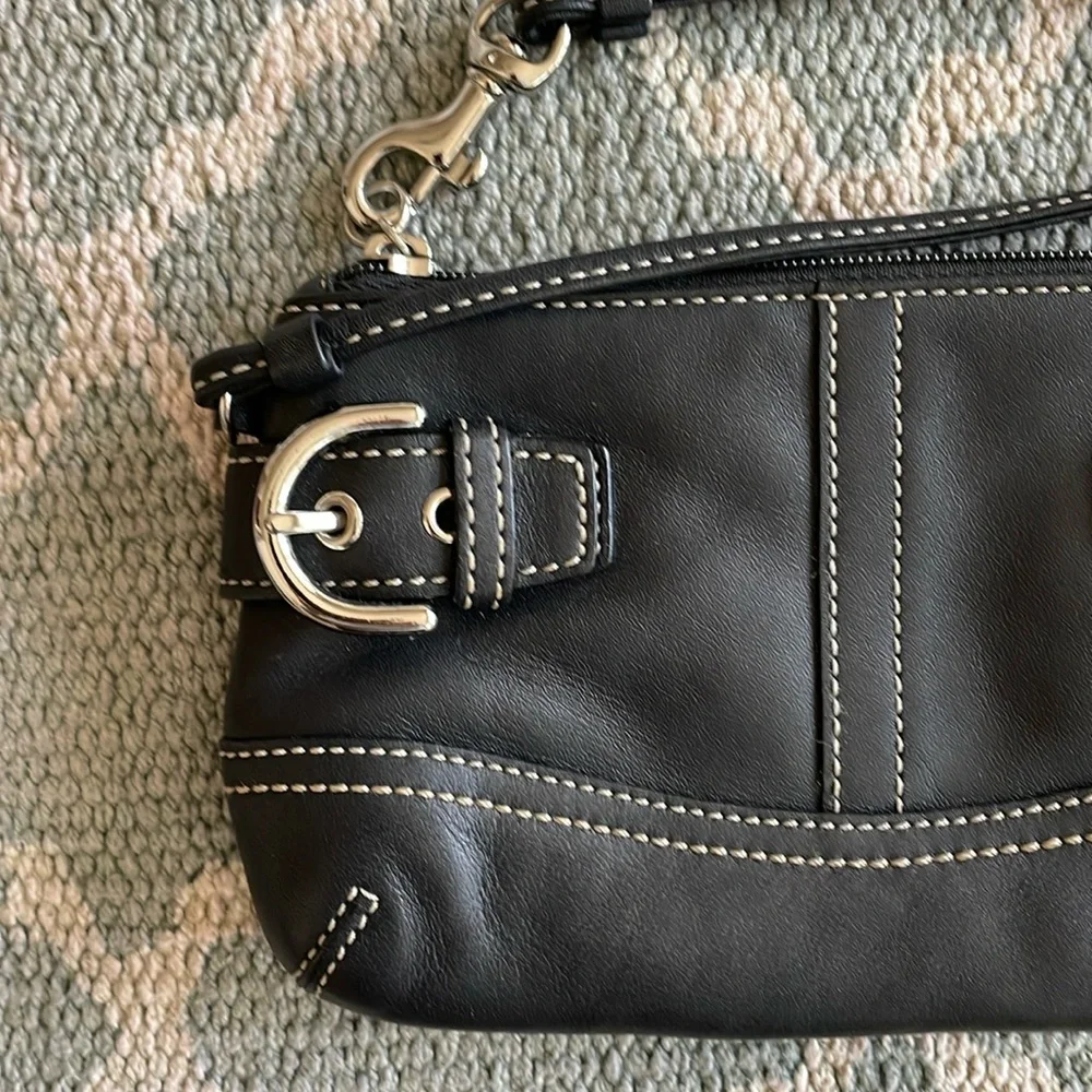 COACH Black Leather Wristlet - Picture 3 of 10